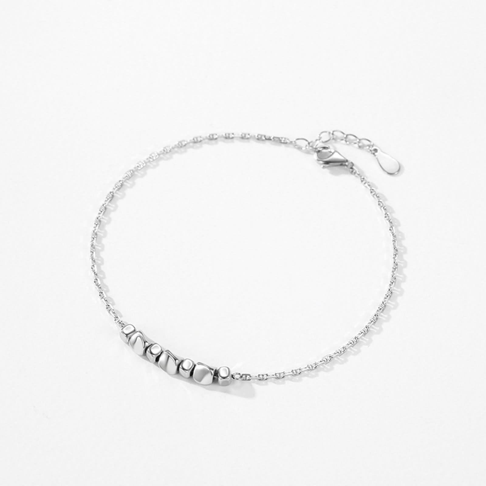 Pulsera de mujer de boda, juego de pulseras de amistad con geometría de oro blanco, regalos divertidos