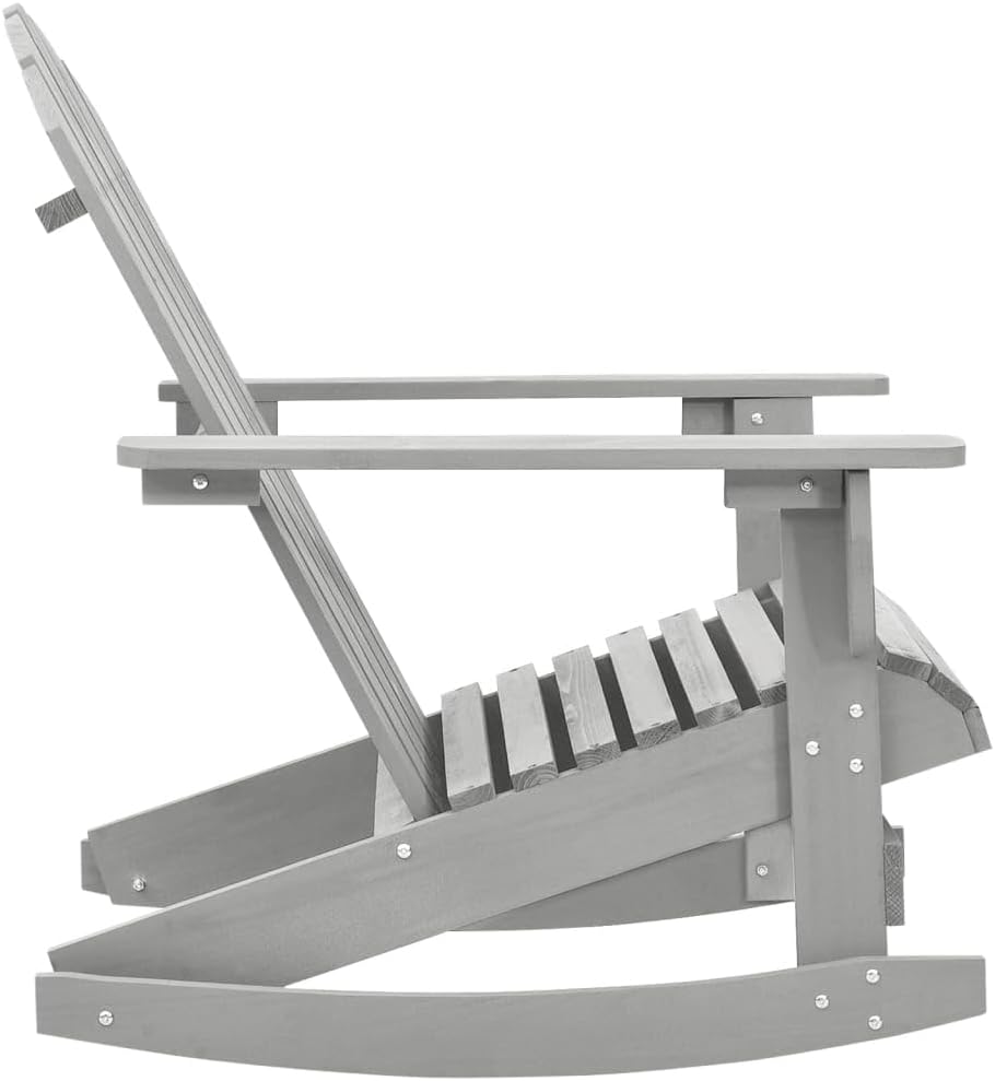 vidaXL Classic Outdoor Patio Rocking Chair - Durable Weather-Resistant Hardwood and Pinewood Construction - Stylish Gray Finish, for Porch, Garden, Lawn.