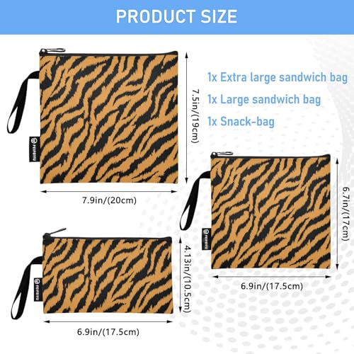 Bolsa reutilizable para snacks con diseño animal 3 unidades miniatura 3