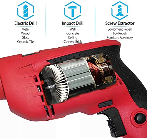 Schlagbohrmaschine 650W 3000 RPM, Hammer und Bohrer 2 in 1, Tiefenanschlag und Schnellspann-Bohrfutter Unterschiedliche… – Bild 4