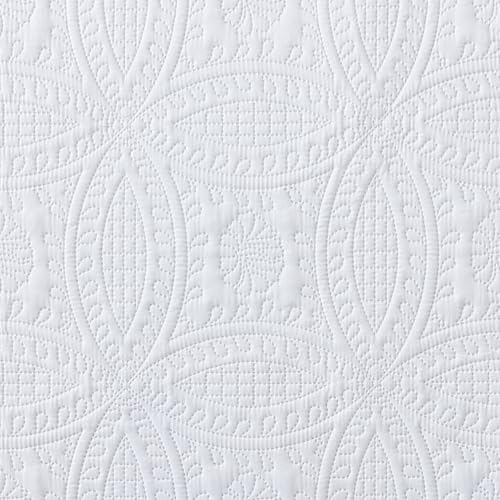 Image of Chezmoi Collection Austin 3-piece Oversized Bedspread Coverlet Set (Queen, White)