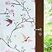 Essort Vinilo Ventana Translucidos Vinilos No Adhesivos para Cristales Vinilos Decorativos para Puertas de Cristal Autoadhesivos para Oficina en Hogar Cocina 44.5x200cm(Flores y pajaros)
