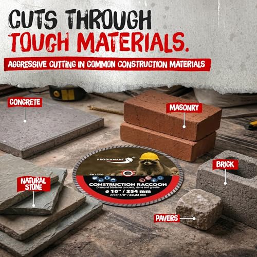 PRODIAMANT® Diamond Cutting Blade Racoon [10 INCH] - Tile Cutter Disc for Circular Saw & Angle Grinder - EN 13236 Certified - Cuts Porcelain, Ceramic, Granite, Masonry & Stone - Professional - Thumbnail 4