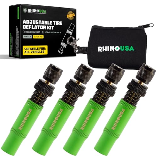 Rhino USA Adjustable Tire Deflator Kit 10-30 PSI