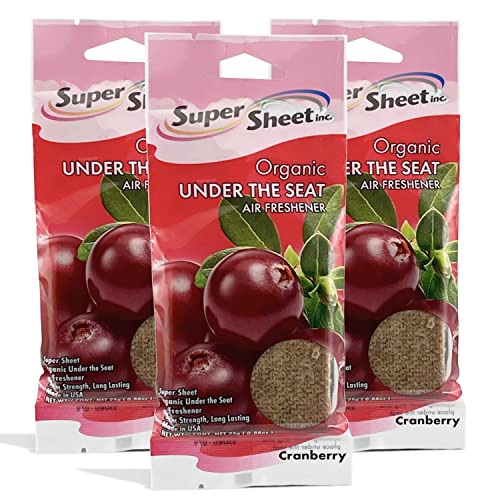 Image of Organic Under the Seat Car Air Freshener, Long Lasting Fragrance, Cranberry Scent, 3 Pack