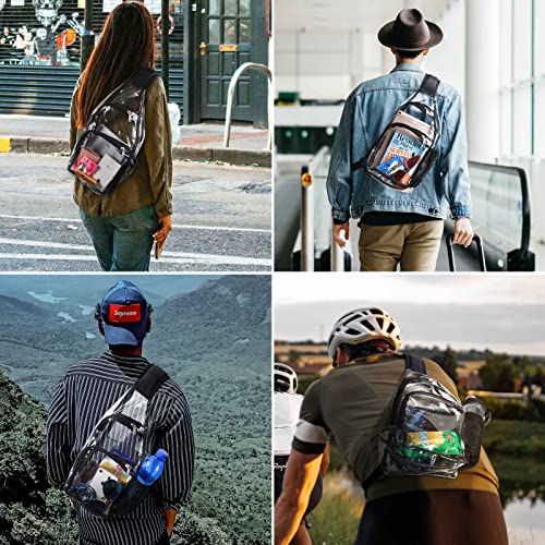 Lorbro Clear Sling Bag Stadium Approved, Clear Crossbody Shoulder Bag, One Strap Chest Backpack For Men & Women, Sporting Event, Concert, Hiking (Clear-1) #TOP6