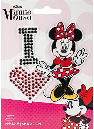 Wrights 1931600001 Disney I Love Minnie Mickey Mouse Iron-On Applique