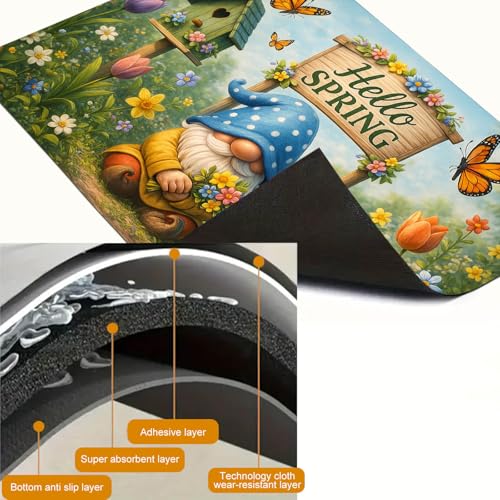 Image of HOMETITUTE Spring Gnome Stove Top Covers for Electric Stove 28x20 Inches Heat Resistant Glass Cooktop Protector Pad Decorative Stovetop Cover Dish Drying Mats for Kitchen Countertop Coffee Bar Decor