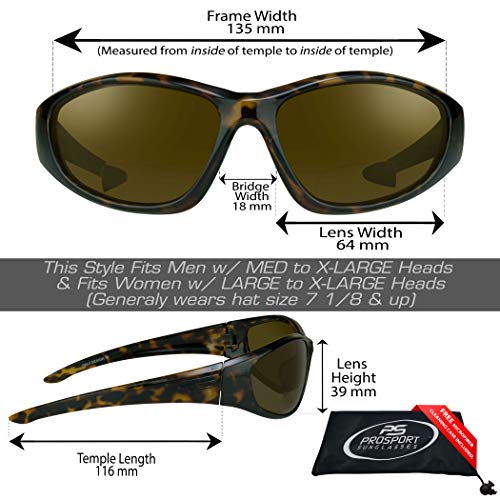Image of proSPORT Polarized Bifocal Sunglass Readers Fishing Driving Sport Motorcycle Anti-Glare Wrap Full Frame Large UV Men Women