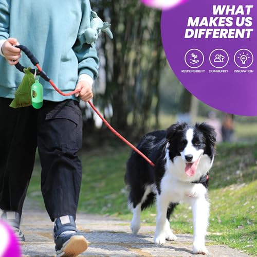 Image of Dog Poop Bags-150 Counts with Leash Dispenser (10 Rolls), Biodegradable Poop Bags, Eco-friendly and Easy to Open, Thick Dog Waste Bags (Green)