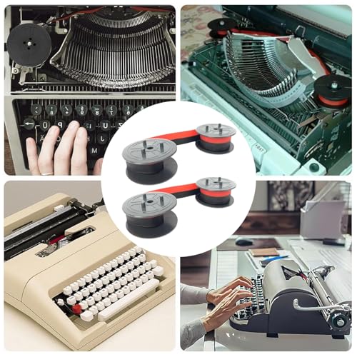 SHYSBV 2 Stück Schreibmaschinenband,10M Farbband Schreibmaschine für DIN 2103,DIN 32755 und Andere Alte Schreibmaschinen (Schwarz + Schwarz)