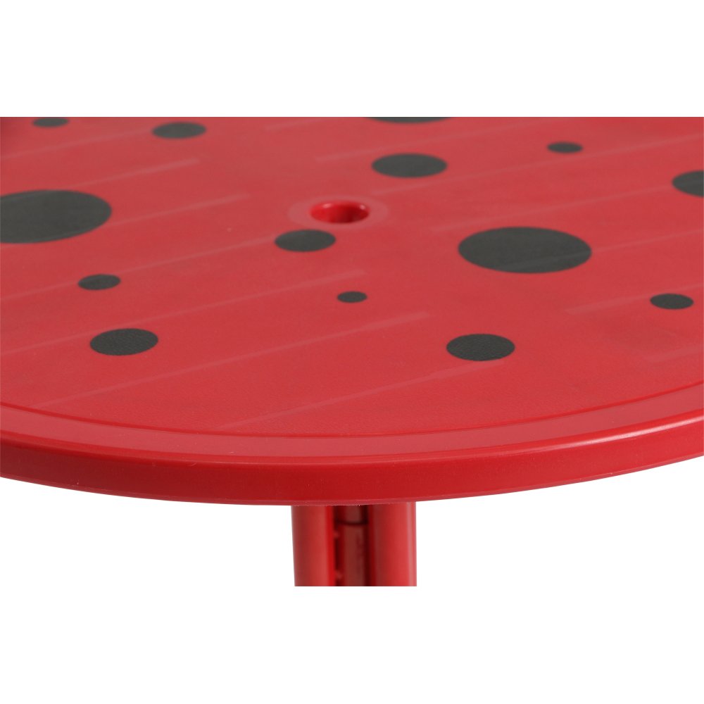 Siena Garden 672618 Marie Set pour Enfants 2 Fauteuils Pliants 1 Table + 1 Parasol Acier Motif de Coccinelle Jaune/Rouge