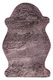 Herzgewebt Kunstfell Teppich Rot Violett Weich Flauschig Kuschelig Hochfell, Größe:55 x 85 cm