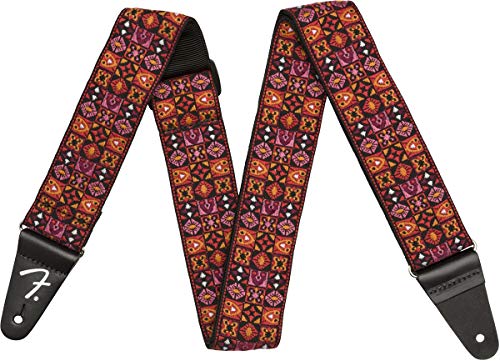 Fender Festival – Sangle de Guitare – Tissé d’inspiration Vintage – Design Mosaïque Rouge 0990638009 - Les Beatles, Paul McCartney, John Lennon, RIngo Starr, George Harrison Fender Festival - Sangle de Guitare - Tissé d'inspiration Vintage - Design Mosaïque Rouge 0990638009 – Image 3