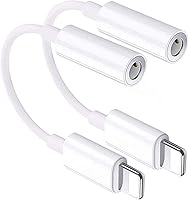 Vista 9 de [Certificado MFi de Apple] Paquete de 2 Adaptador de Conector de Auriculares iPhone 3.5mm, Adaptador de Lightning a Conector de Auriculares 3.5mm