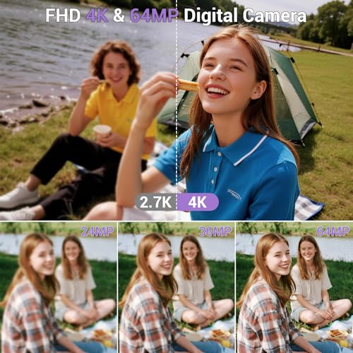 Cámara digital 4K 64MP con lente selfie y zoom 20X negra miniatura 2