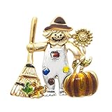 KristLand - Cute Gold Pumpkin Scarecrow Brooch Vintage Halloween Brooch Pin Corsage for Cloth Pumpkin Scarecrow