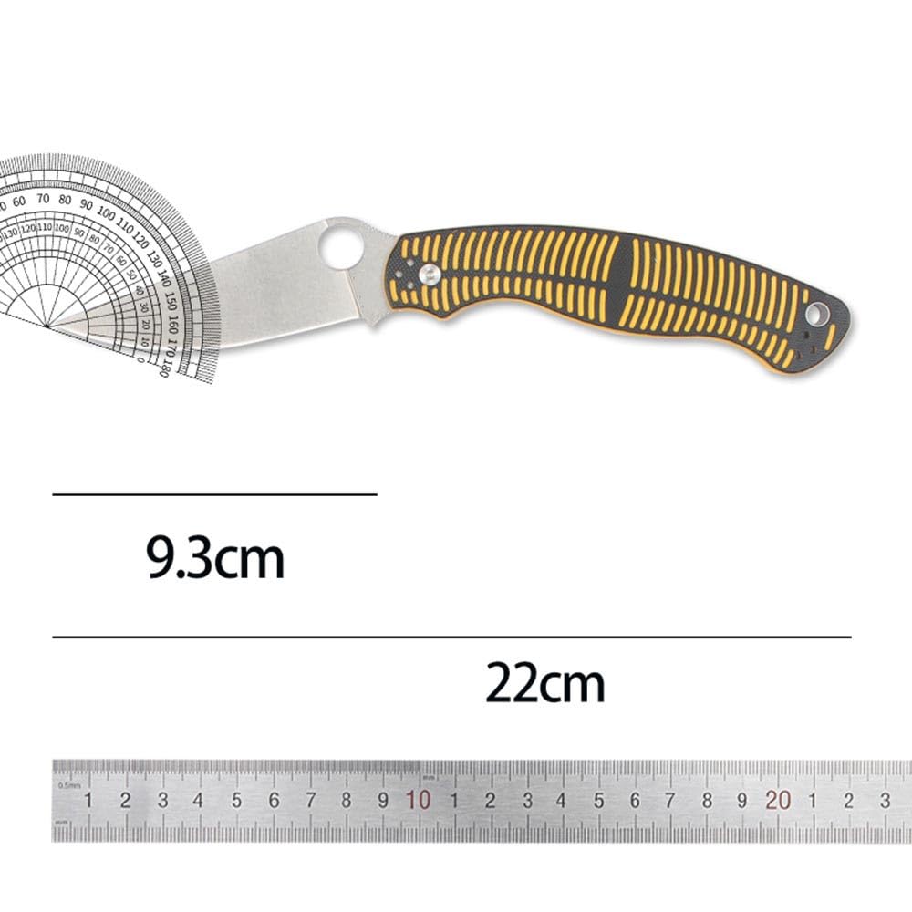 Joa Klappmesser 8,6" Taschenmesser D2-Stahl G10-Griff Schwarz Gelb lange