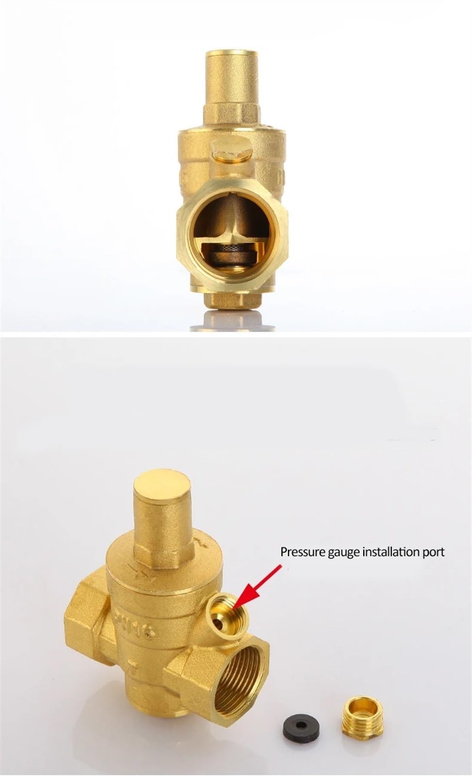 Válvula reguladora de presión de Agua de latón, Válvula Reductora de presión de Agua de latón de 2-1/2 ", regulador DN65, válvula de Alivio Ajustable, válvula Reductora de Agua