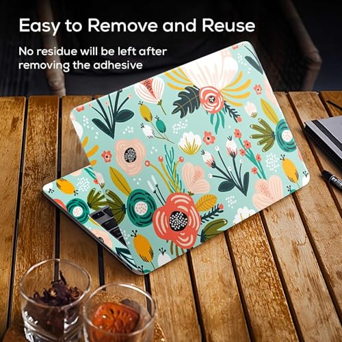 Image of Galaxsia Floral D19 Full Body Vinyl Laptop Skin /Sticker /Cover Upto 15.6 Inches Laptops Laminated-Removable-HD Quality Compatible for Hp-Dell-Sony-Lenovo-Asus etc.(15x10 Inches)