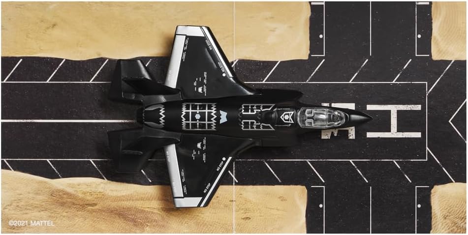 Matchbox Collectible Die-Cast Metal Sky Busters Inspired by Lockheed Martin F-35 Lightning Jet - HVM40 ~ Black and Silver Stealth Combat Fighter Jet Airplane ~ Includes Playmat