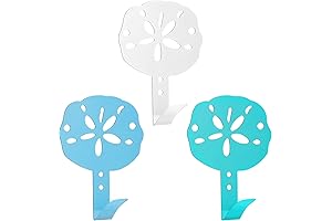 Vintage Nautical Hooks: 3 Pcs Sand Dollar Cast Iron Hook, Coastal Wall...