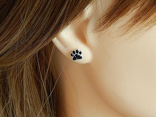Image of 925 Sterling Silver Paw Print Stud Earrings (Choose Your Style) (Nickel Free)