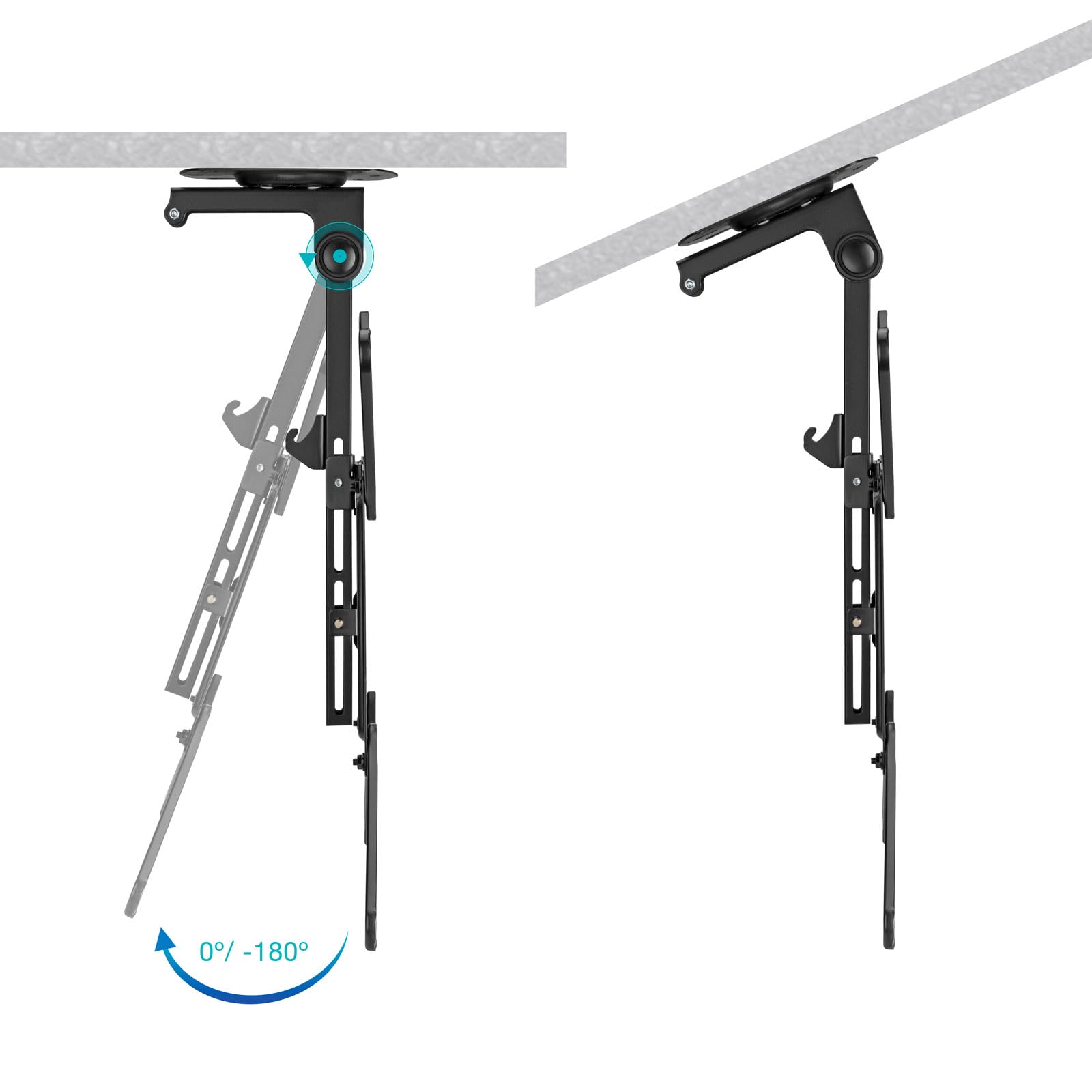 TOOQ LPCE1123TSLI-B - Soporte de Techo para Pantallas de 23"-55", VESA Máximo 400x400 mm, Color Negro