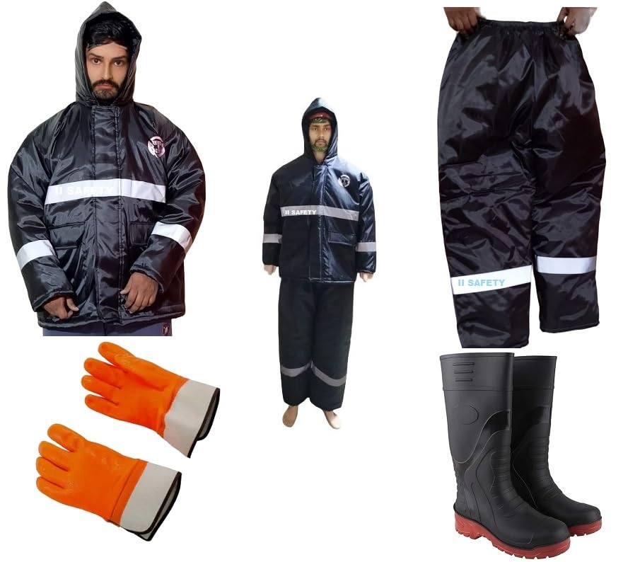 II SAFETY Cold Storage Suit | Jacket for Cold Room | Cold Room Jacket Suitable for -25 to -30 Degree | EN Certified- Cold Storage Jacket with Coat, Hood, Trousers, Gumboots (9No.) & Gloves. (B0D6K684RG) Amazon Price History, Amazon Price Tracker