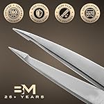 Pointed Tweezers | High Carbon Stainless Steel Needle Nose | Fine Point Precision Hair Removal | Perfectly Aligned & Hand-Filed Sharp | Silver - Image 4