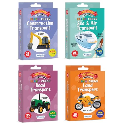 Image of THE BOOK TREE Transport & Vehicle Flashcards for Kids | 100 Premium Early Learning Language Skills Flash Cards | Fun & Easy Way to Learn for Babies and Toddlers Ages 1-6