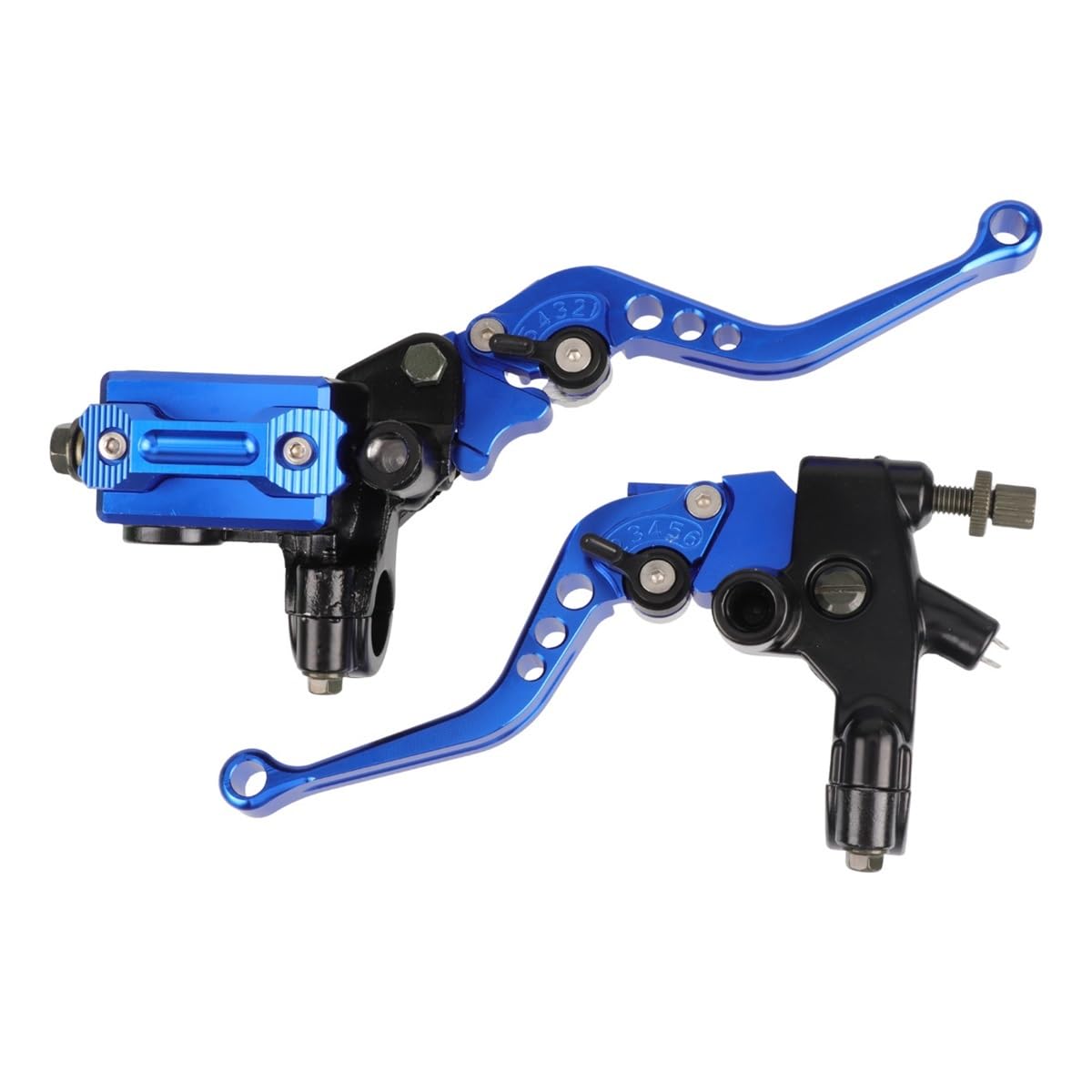 dxfXDFHDdr Motorcycle Clutch Brake Lever 1 Pair 7/8" 22mm 6-Gear Adjustable CNC Hydraulic Brake Clutch Master Cylinder Levers