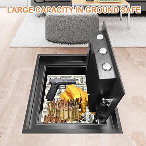 Floor Safes For Home Fire And Waterproof, Anti-Theft Floor Safe With Dial Combination Lock, In Ground Safe For Firearm Medicine Money Documents Valuables #TOP3