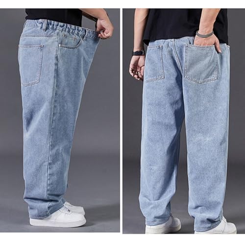 Men's Oversize Straight Leg Stylish Jeans Relaxed Fit Solid Denim Pants Comfort Hip Hop Jeans Trouser2
