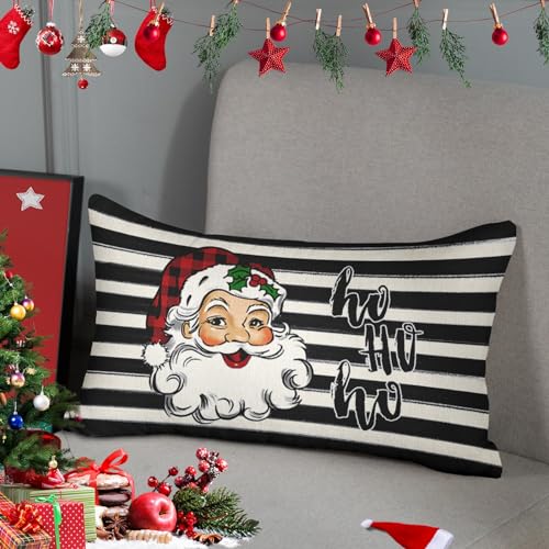 Sanwarm LZQ23082402-YM-J-JP Throw Pillow Cover Home Decor Santa Claus Christmas Kids Winter Pillow Case Decorative 12 X 20 Inches Cushion Couch Sofa Pillowcase thumb #6