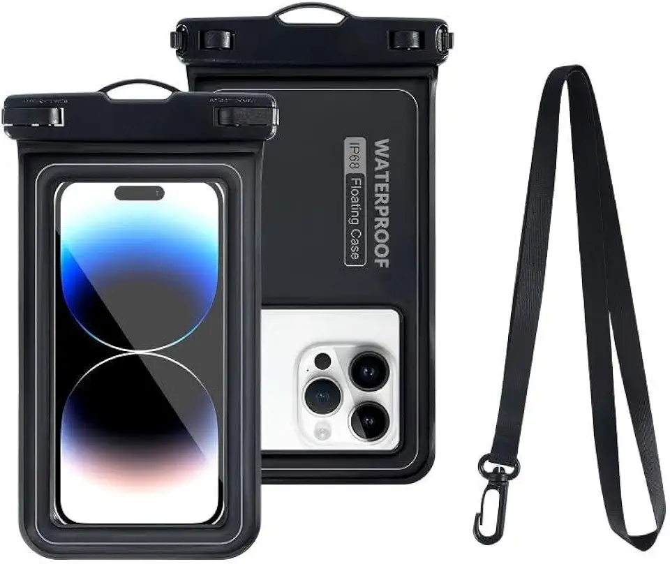 YARUIKE Bolsa Flutuante à Prova d’Água IP68 para Celular, Touch Sensível, Ideal para Rafting, Mergulho, Natação, Praia e Viagens (Preto-cinza)