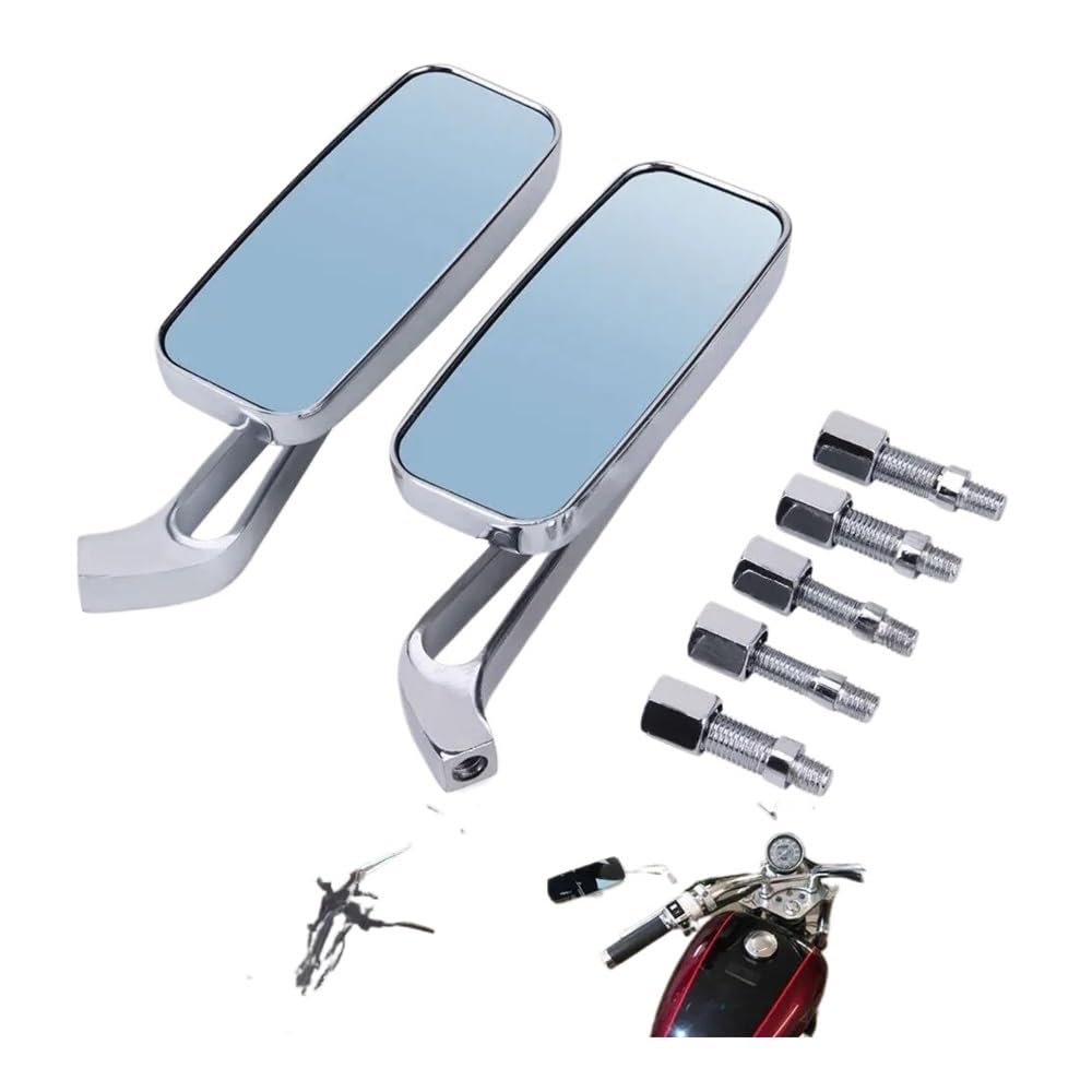 1 Paio 8/10mm Specchietti Retrovisori Moto Cromati Per Har&ley Dyna Softail Sportster Touring Motor Specchietto Retrovisore Accessori Specchietto Retrovisore