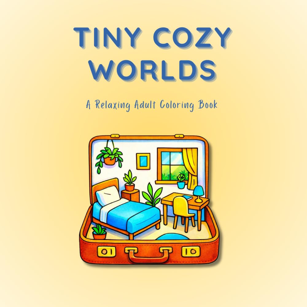 Tiny Cozy Worlds: A Relaxing Adult Coloring Book: (Tiny Cozy Worlds Series, Book 1)