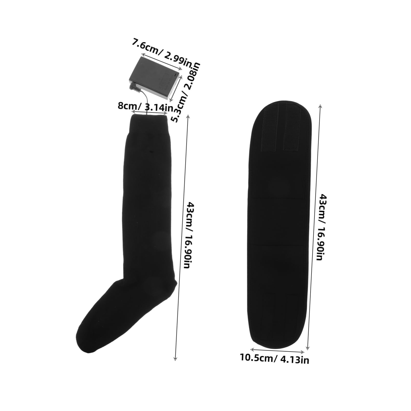 BESTonZON 1 Pair USB Rechargeable Heated Socks for Men Women Thick Warm Winter Foot Warmers with Temperature Control for Skiing Hiking Fishing and Outdoor Activities