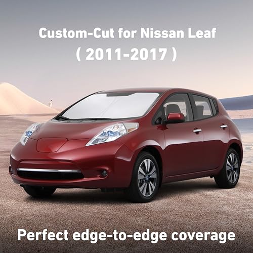 Image of EcoNour Windshield Sunshade Compatible for Nissan Leaf 2011-2015 2016 2017, Sun Visor for Front Windshield & Window Sun Shade Cover, UV Heat Blocker & Protector, Car Accessories