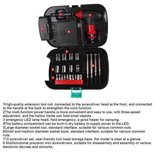 caixa ferramentas para carro | Kit ferramentas casa com luzes,ferramentas aço ergonomia portátil par