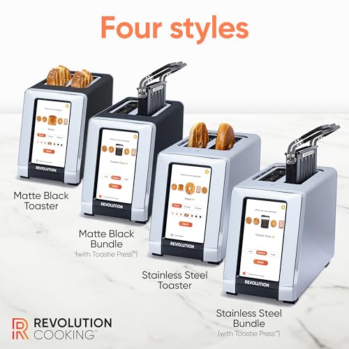 Revolution R180 Connect Smart Toaster, 2-Slice High-Speed Touchscreen Toaster with Patented InstaGLO Technology, Wi-Fi Connectivity, Weather Widget, and Over-the-Air Updates, Stainless Steel