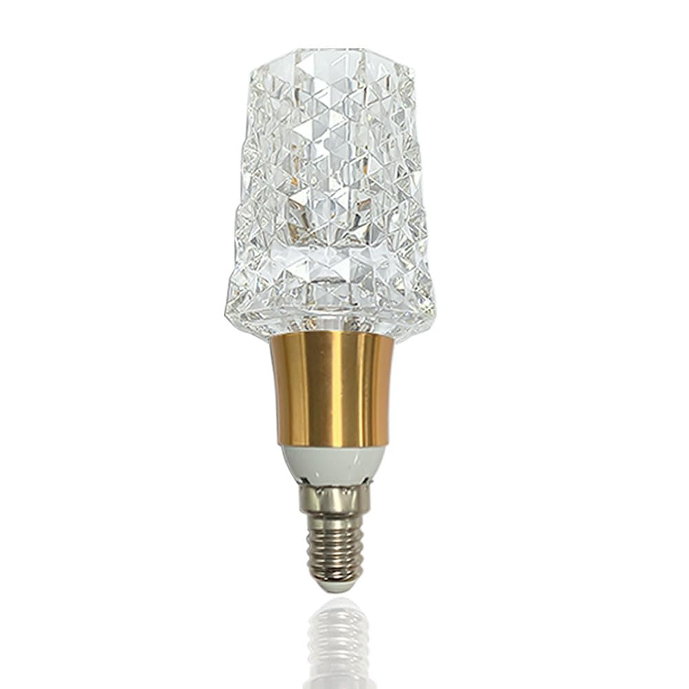 Acrylkristallbirne 5W Edison Schraubbirne 85-265V, 6500K weißes Licht, E14 Basis professionelle dekorative Birne (1 Zählung E14-B014)
