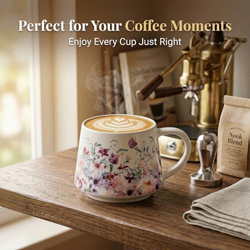 Mug floral de cerámica 12oz con caja de regalo miniatura 3
