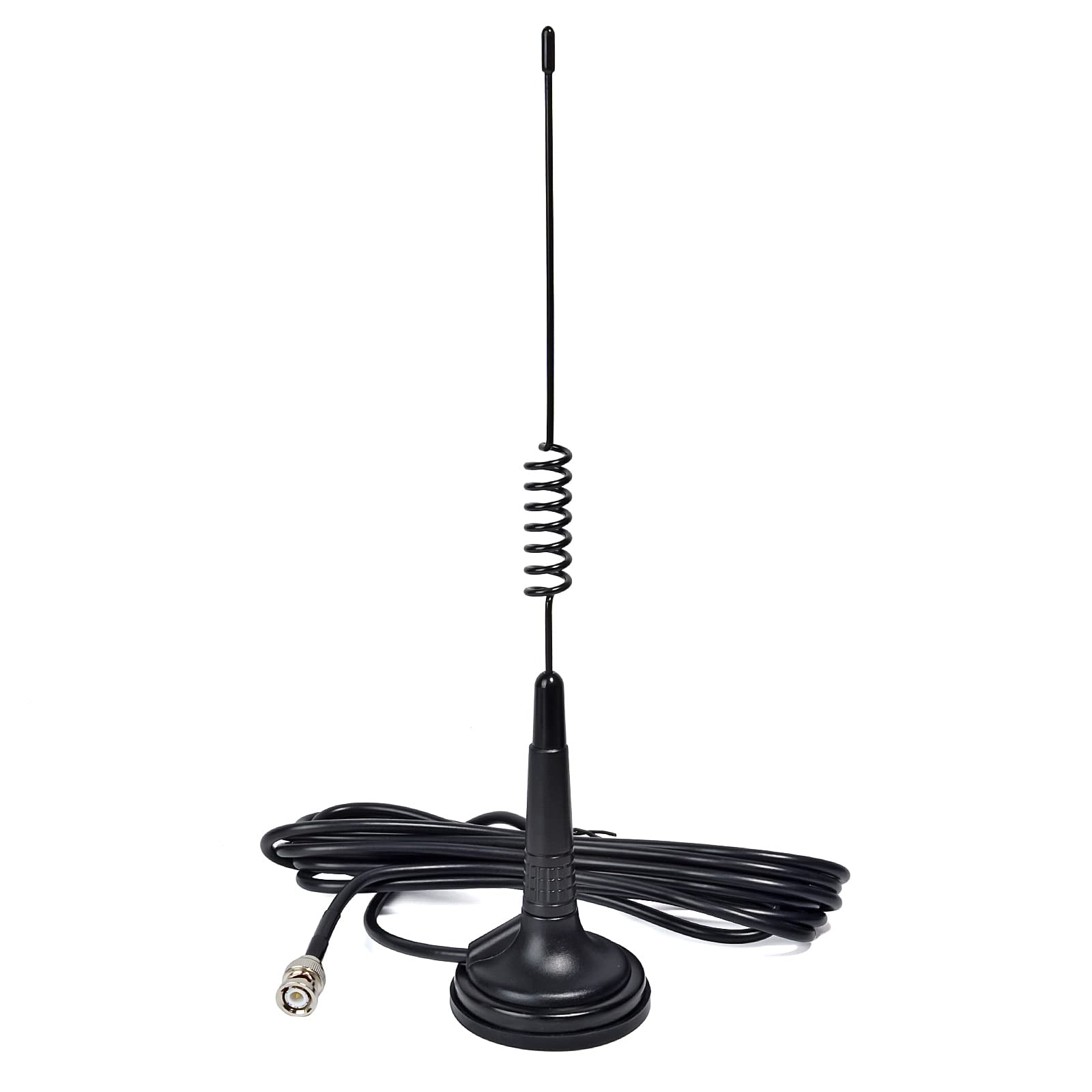 HYS CB-Antenne mit magnetischer Halterung, 27 MHz, kompatibel mit tragbaren und mobilen Radios von Cobra, Midland, Uniden, Maxon, Scannern (BNC)