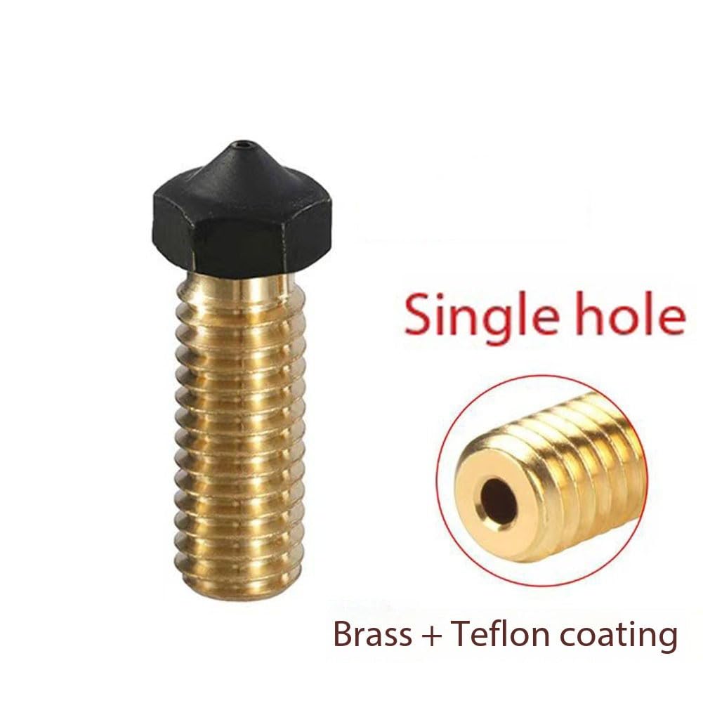 10/20 Stück 3D-Messing-Vulkandüse, Düse aus gehärtetem Stahl, M6-Gewindedüse 0,2–1,2 mm, M6-Druckkopf für 1,75 mm Filament, 3D-Druckerteile, Vulkan-Heizblock, J-Kopf, Hot-End-Extruder