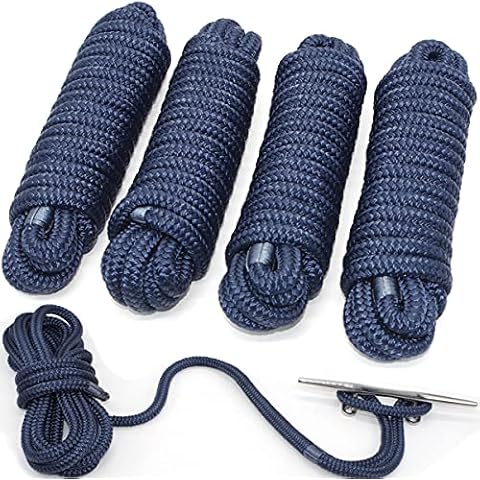 Nylon Dock Line/Mooring Lines.Hi-Performance Marine Boats Ropes (Navy) Cover