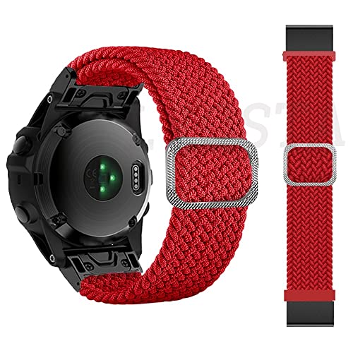 Correa elástica trenzada de 26mm para Garmin Fenix 5X Plus Solo Loop
