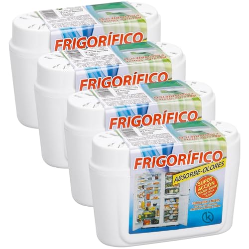 KROWN - Absorbe Olores 40 gr, Absorbe Malos Olores en Baños, Aseos, Cocinas, Salones Armarios, Librerías, Cajones - Hecho en España (4 Unidades F)