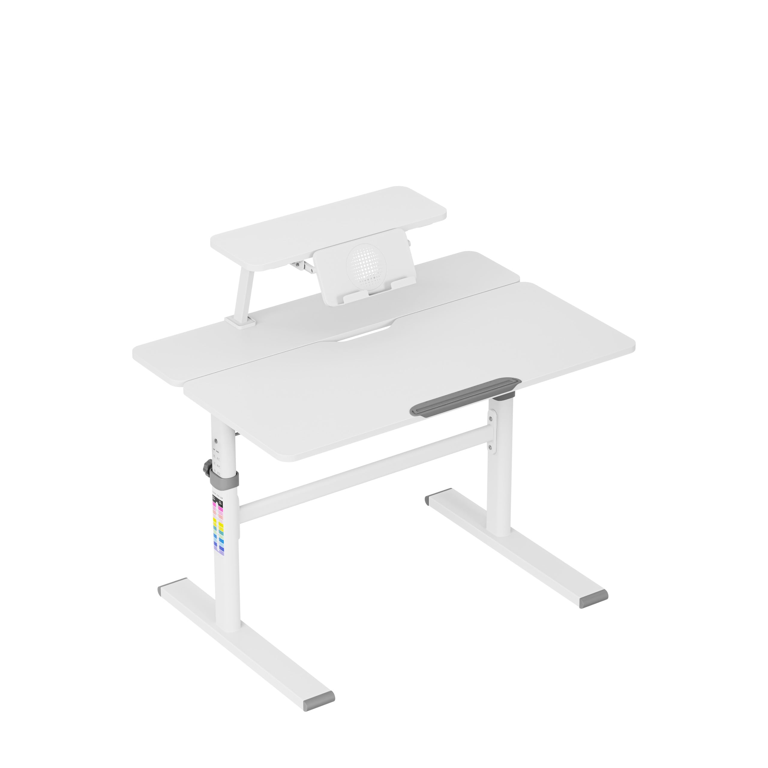 MARK ADLER Study 3.7 Scrivania Ergonomica per Bambini Regolabile in Altezza 55-75 cm - Piano Inclinabile Fino a 40° - Con Supporto per Libri e Vano Portaoggetti - Per Bambini da 90 a 160 cm - Grigio
